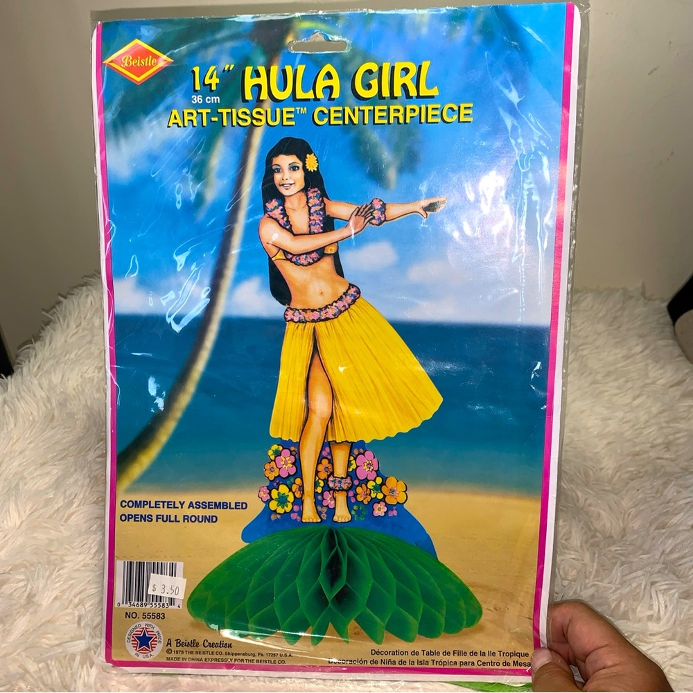 Beistle Hula Centerpiece 14 in  (1/Pkg) Party Supply Decoration Luau 1978 VTG
